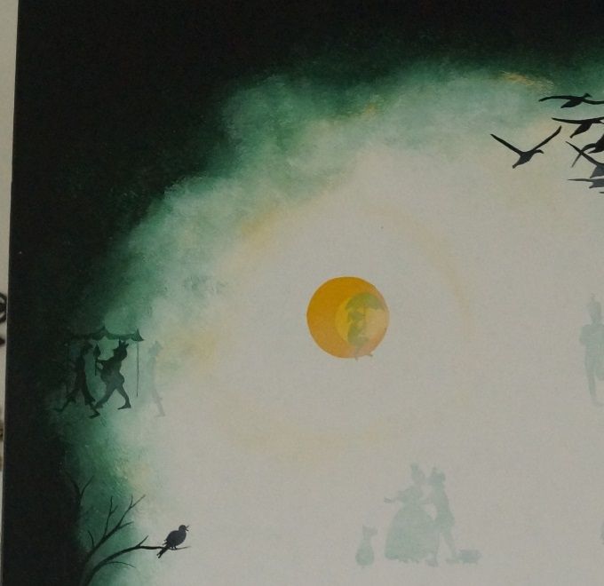 Dette maleri har været udstillet i Kunstbygningen Filosoffen i Odense d.18. - 25. september 2019 i forbindelse med H. C. Andersen festivalen. 
100x100 
solgt